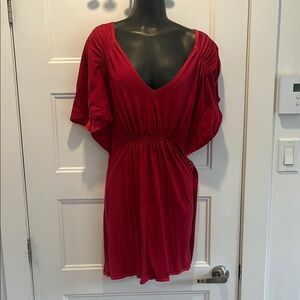 Elegant billabong Red V-Neck Dress